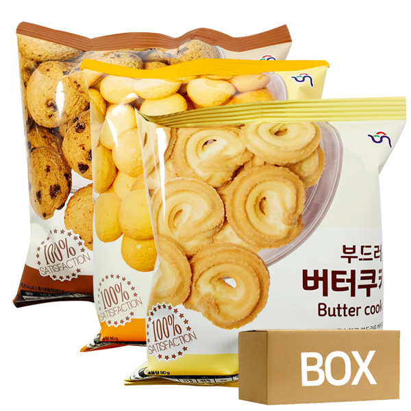 신흥제과 쿠키 80g 20봉 1박스(계란/초코칩/버터)