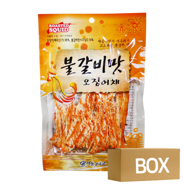 서울 불갈비맛 오징어채 32gx100개 1박스 / 맥주안주 마른오징어 건어물도매