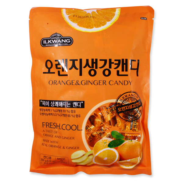 일광제과 오렌지생강캔디 250g 1봉