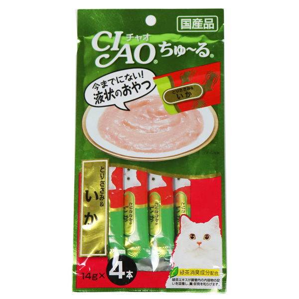 (고양이) 챠오츄르 닭가슴살앤오징어 14gX4개 1봉